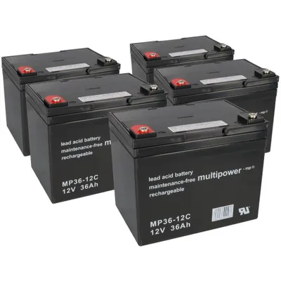 Produktbild von Akku kompatibel Elektromobil E Scooter Elektro Roller 60V 5x 12V 36Ah Blei MP