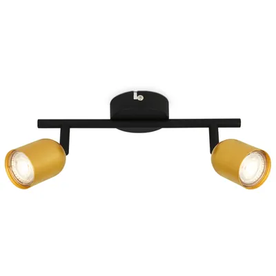 Image de Briloner Spot de plafond, orientable, 2 flammes, douille GU10, noir-or