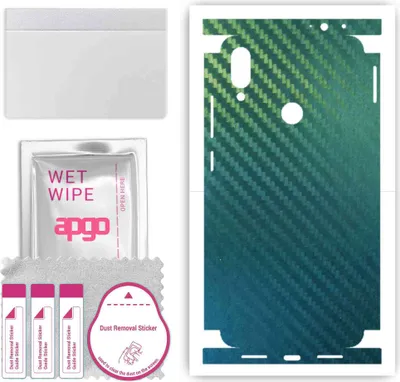 Produktbild von apgo Rückseite + Seiten Schutzfolie, Skin, kompatibel mit Xiaomi Redmi Note 7, Hinten Displayschutzfolie aus Vinylfolie, kratzfest, einfache Montage - Kohlenstoff-Chamäleon CAKA1
