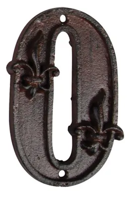 Produktbild von hausnummer 0 11,8 x 8 cm Gusseisen dunkelbraun