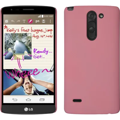 Produktbild von PhoneNatic Case kompatibel mit LG G3 Stylus - Hülle rosa gummiert Hard-case + 2 Schutzfolien