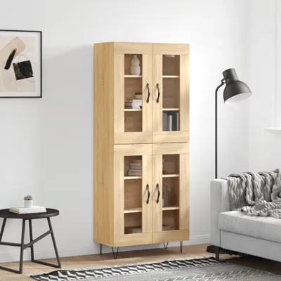 Image de vidaXL Highboard chêne Sonoma 69,5x34x180 cm Matériau dérivé du bois