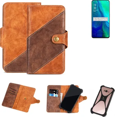 Produktbild von K-S-Trade Handyhülle Schutzhülle Bookstyle Case Wallet-Case kompatibel mit Oppo Reno 10x Zoom Cover Klapphülle Kantenschutz Smartphone dunkelbraun