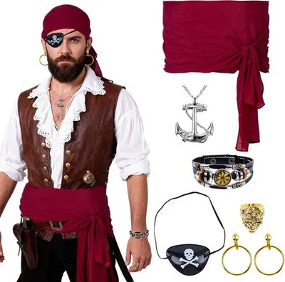 Productafbeelding van Piratenaccessoireset Middeleeuwen Verkleedkostuum Halloween Cosplay