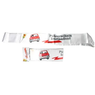 Produktbild von 1 Schärpe mit Aufdruck Führerschein bestanden PRÜFUNG Kunststoff 10 x 82 cm