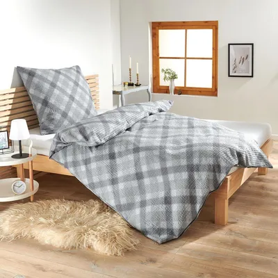 Produktbild von Traumschlaf Seersucker Bettwäsche Daniel grau 135x200 cm + 80x80 cm