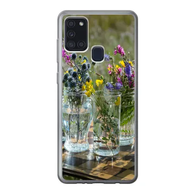 Produktbild von MuchoWow® Handyhülle Schutzhülle Hülle für Samsung Galaxy A21s Vase - Blumen - Farben Silikon Softcase Handy Hülle - Hartschale