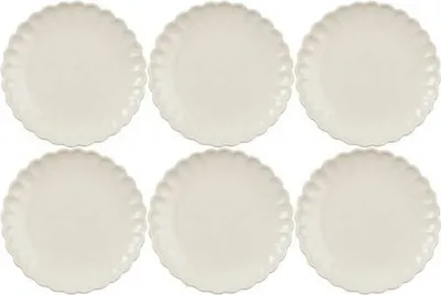 Produktbild von 6er SET Kuchenteller MYNTE Butter Cream D. 19,5cm cremeweiß Ib Laursen