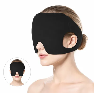 Produktbild von 3-in-1 Wärme Kälte Maske, Schlafmaske mit Kühlgel für Augen und Kopf, wiederverwendbare Entspannungsmaske für Frauen und Männer