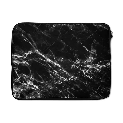Produktbild von MuchoWow® Laptop Hülle 15 Zoll Schwarz - Weiß - Marmor - Luxus Laptoptasche - Laptoptasche - Sleeve - Rundum-Schutz