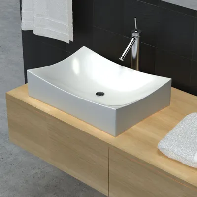 Immagine prodotto di Lavabo in ceramica porcellanata Bianco lucido