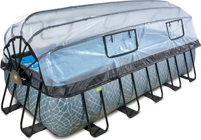 Produktbild von EXIT Stone Pool 540x250x122cm mit Sandfilterpumpe und Abdeckung - grau