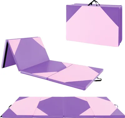Produktbild von GOPLUS Gymnastikmatte faltbar, 300 x 117 cm, Sportmatte mit Klettverschluss und Tragegriff, Bodenmatte für Stretching, Yoga, Cheerleading, Kampfsport