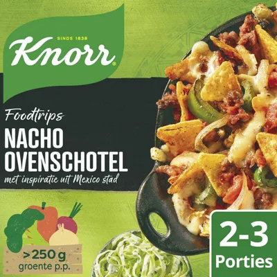 Produktbild von Knorr Foodtrips Nacho Ovenschotel 190g – Würzige mexikanische Ofengericht-Mischung