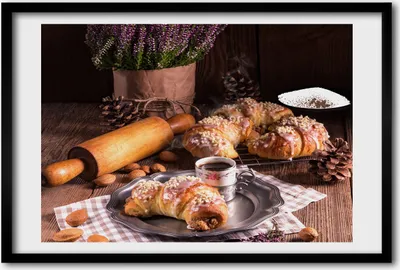 Produktbild von Bild 60x40 MDF-Rahmen, Wandkunst Croissants