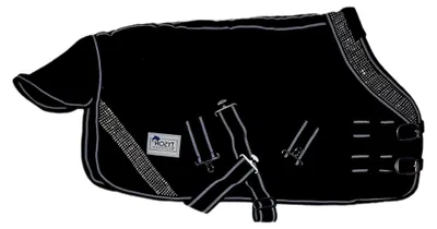 Produktbild von Fleece Decke Schwarz Grau Abschwitzdecke für Miniponys