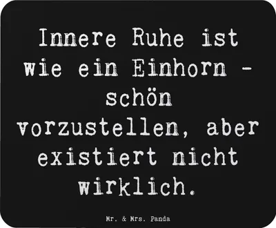 Produktbild von Mr. & Mrs. Panda Mousepad Spruch Innere Ruhe - Schwarz - Geschenk, Stimmung, Mouse Pad, Gefühl, Mauspad, Wohlbefinden, Lebensweisheit, Meditation, Gefühle, mousematte