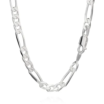 Produktbild von 55cm 925 Sterling Silber Kette Figaro Massiv 5246 Panzerkette 5,10mm 25,3gr