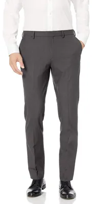 Produktbild von A. Essentials Herren Knitterarme Stretch-Anzughose, Schmale Passform, Dunkelgrau