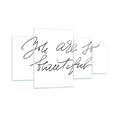 Produktbild von Bilder auf glas - 4 Teile - Du bist so wunderschön - 160x90cm - Glasbilder - Wandbilder - Bilder - zum Aufhängen bereit - Wanddekoration aus Glas - Glas Bilder - Wandbild auf Glas - GDL160x90-4609