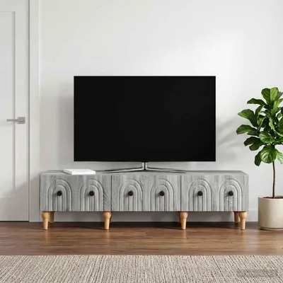 Produktbild von vidaXL TV-Schränk Graues Sonoma 147 x 34,5 x 30 cm Holzwerkstoff