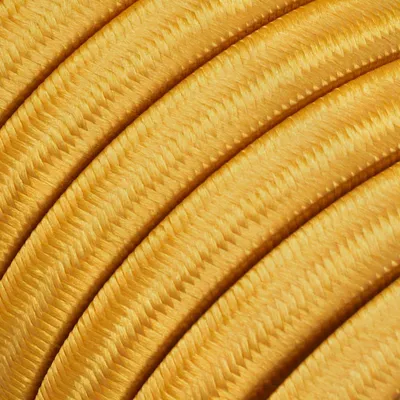 Image de Creative-Cables Câble électrique plat pour caténaire, doré, 1 m, gainé de tissu effet soie
