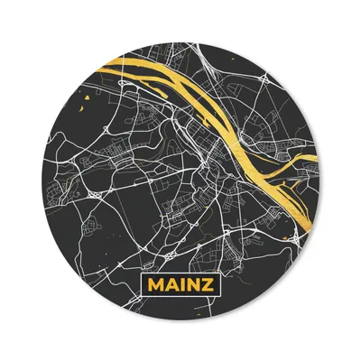 Produktbild von MuchoWow® Mauspad Mousepad Mainz - Stadtplan - Karte - Deutschland - Gold 20x20 cm - Mousepads - Maus Mat - Pad - Mausunterlage - Schreibtischmatte