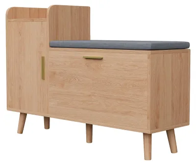 Obrázek produktu pro Skříňka na boty, moderní design, multifunkční úložný prostor, barva dřeva