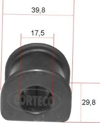 Produktbild von CORTECO 49371775 Lagerung Stabilisator Stabigummi Hinten für AUDI A4 Avant (8ED, B7) A4 Avant (8E5, B6) A4 Limousine (8E2, B6) A4 Limousine (8EC, B7)