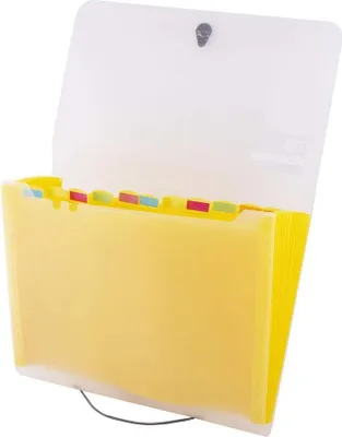 Produktbild von Gelbe erweiterbare Dokumentenmappe mit 12 Fächern für A4-Format