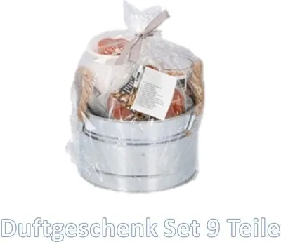 Produktbild von duftkerzen geschenkset setalles im Eimer sortiert 9 verschieden Artikel füllen Ihre Räume mit angenehmen Duft