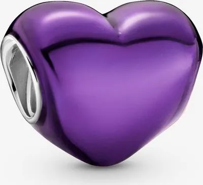 Obrázok produktu pre Pandora Colours Charm 799291C01 Metalické fialové srdce Červený smalt Striebro 925
