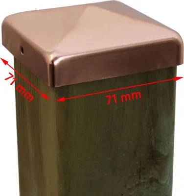 Produktbild von Pfostenkappe Kupfer Pyramide 7x7 Abdeckkappe für Pfosten 71mm