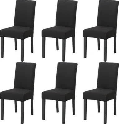 Obrázek produktu pro 6ks/sada krytů židlí Stretch Universal Jídelní židle Elastický kryt židle, Kryty židlí Odnímatelný moderní ochranný kryt pro kryt Banquet Party Hotel (černý)