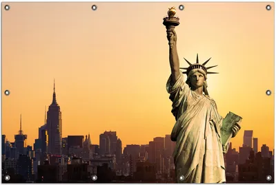 Produktbild von Wallario Outdoor-Poster für Garten oder Balkon, Motiv Freiheitsstatue New York, in ca. 100 x 150 cm