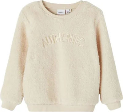 Imagen del producto de Sudadera para niños Name It Nmfodessa, estilo "teddy", color beige, talla 86