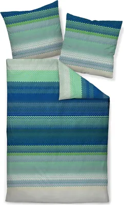 Produktbild von Janine Design Bettwäsche-Garnitur Mako-Satin 98120 moments Farbe blau türkis Größe 135x200+80x80