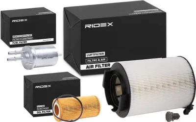 Produktbild von RIDEX Filterset Inspektionspaket Filtersatz für VW Golf V Schrägheck (1K1) TOURAN (1T1, 1T2) GOLF PLUS (5M1, 521) für AUDI A3 Sportback (8PA)