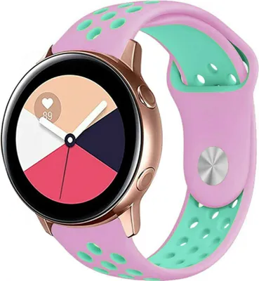 Produktbild von Strap-it Samsung Galaxy Watch Active Sportarmband (RosaAqua)