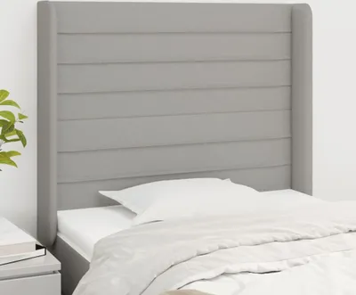 Produktbild von The Living Store Kopfteil mit Ohren Hellgrau 103x16x118/128 cm Stoff