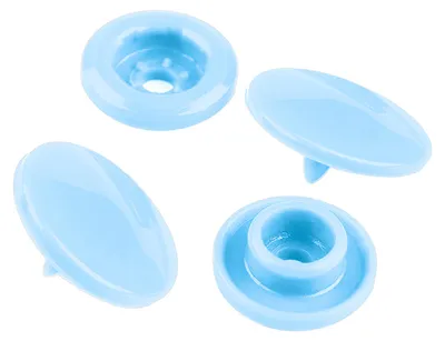 50 Set farbenfrohe Druckknöpfe rund 10mm eisblau