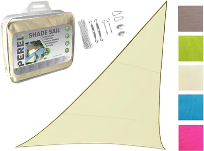 Produktbild von Sonnensegel Dreieck Creme 3,6m mit Ösenset für Terrasse Balkon Sonnenschutzsegel