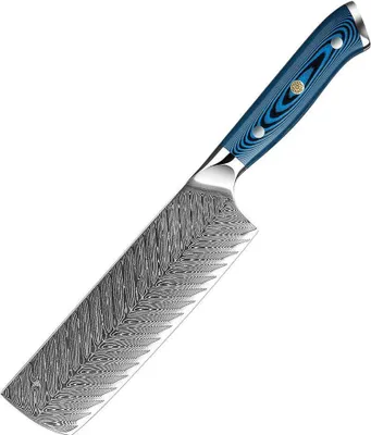 Obrázek produktu pro Damaškový kuchyňský nůž TU-37503 - Nakiri/Modrá KP37503