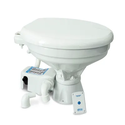 Produktbild von Albin Pump elektrische Bootstoilette, 12 / 24 V, mit Zerhacker, f. Boot, Wohnmobil, Wohnwagen Größe: 12 V Komfort