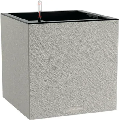 Obrázek produktu pro Samozavlažovací květináč Lechuza Canto Slatestone 40 x 40 x 40,8 cm břidlicově šedý včetně zavlažovacího systému, vložky na rostliny a ukazatele hladiny vody