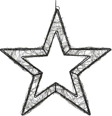 Produktbild von ECD Germany LED-Weihnachtsstern 38 cm 500 LEDs Extra-Warmweiß Timer Innen/Außen IP44 Wasserabweisend aus Metall Drahtstern Weihnachtsdeko Fensterdeko