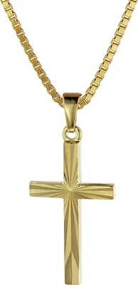 trendor 08512 Kreuz-Anhänger Gold 333/8K 22 mm mit goldplattierter Silberkette 1