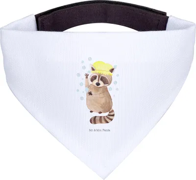 Produktbild von Mr. & Mrs. Panda Halstuch Für Hunde Waschbär - Weiß - Geschenk, Seifenblasen, Tagträumen, Hund, Tuch, Waschen, Fröhlich, Hundehalstuch, Lustige Sprüche, Plan