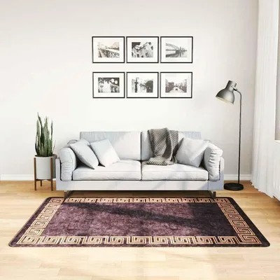 Produktbild von vidaXL Teppich Waschbar 120x180 cm Schwarz und Golden