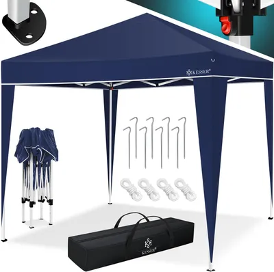 Produktbild von KESSER® Pavillon 3x3m | wasserdicht | inkl. Tragetasche mit Rollen| Pop-Up Klicksystem | UV-Schutz 50+ | Faltpavillon | Gartenzelt | Partyzelt | Metall-Verstrebungen